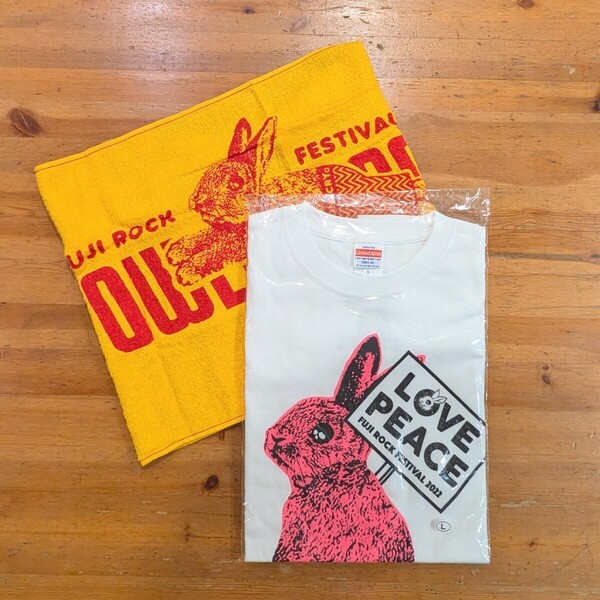 新品 フジロック 22 マッドバニー タワレコ Tシャツ タオル Lサイズ FUJI ROCK FESTIVAL'22×TOWER RECORDS タワーレコード 赤