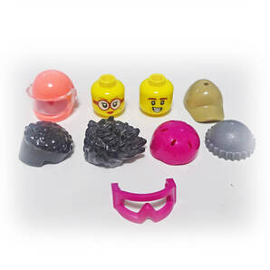 ★9点セット★正規品★未使用★head★ヘッド★頭★hair★髪型★cap★hat★帽子★parts★パーツ★LEGO★レゴ★Minifig★ミニフィグ★