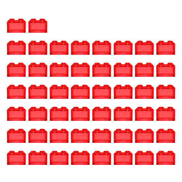 ★正規品★未使用★レゴ★50個★ブロック★トランスレッド★赤★クリア★1×2★LEGO★block★Trance Red★clear★★