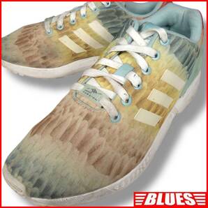 即決★adidas★25.5cm レザースニーカー アディダス ZX FLUX メンズ US8.5 本革 ストリート 本皮 スニーカー 革靴 アウトドア