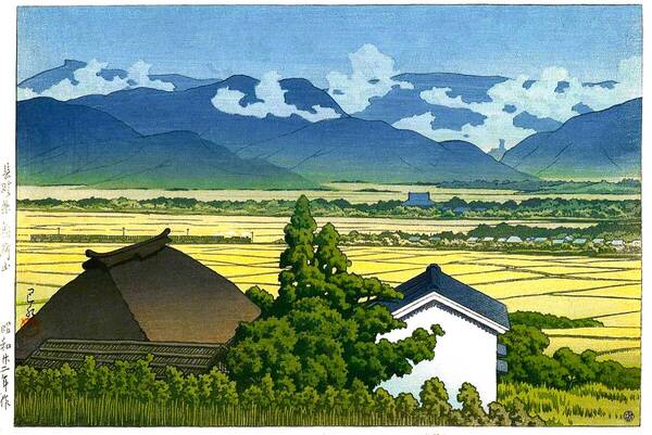 ■□5作品 川瀬巴水(No494) マット紙仕上 ①長野市稲荷山②法隆寺③東海道うつのや④周防錦帯橋⑤新大橋 □■