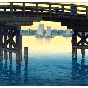 ■□5作品 橋シリーズ(No136) 川瀬巴水 越前和紙仕上 ①深川上の橋②清洲橋③赤坂弁慶橋④周防錦帯橋⑤錦帯橋之春 □■