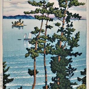 5作品(No4)川瀬巴水 越前和紙仕上 ①福岡西公園②雪の宮島③大阪天王寺④大阪高津⑤房州太海