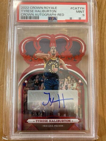 【PSA9】NBA 2022-23 CROWN ROYALE RED PRIZM AUTO 直筆サイン TYRESE HALIBURTON ハリバートン INDIANA PACERS ペイサーズ 35枚限定