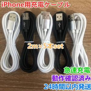 2メートル充電ケーブル 5本セット iPhone用 ライトニング 特典価格