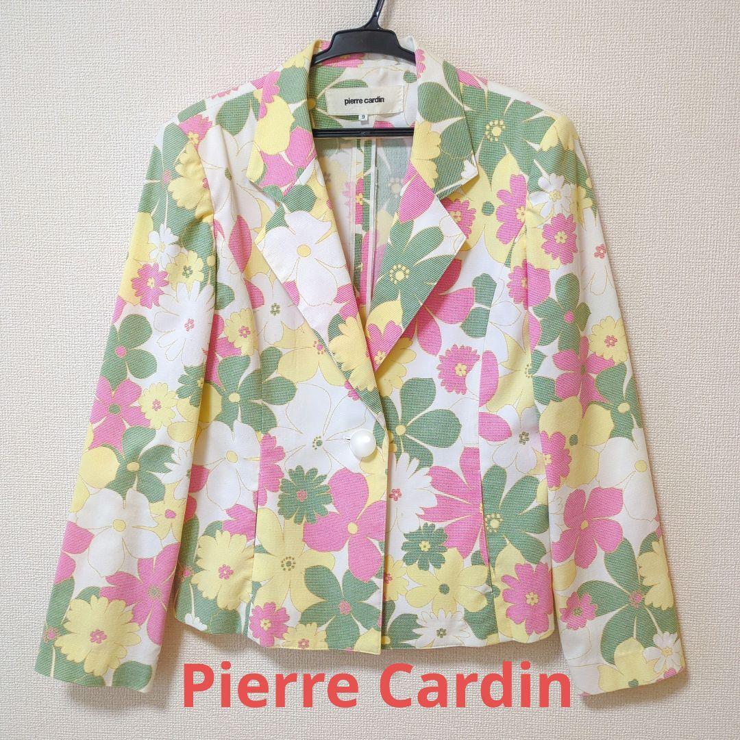 Pierre Cardin ピエールカルダン 花柄 ジャケット ワンボタン M