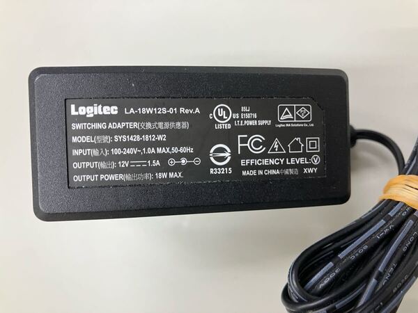 【 即決 】SYS1428-1812-W2 LA-18W12S-01 logitec ACアダプター 送料込 匿名配送