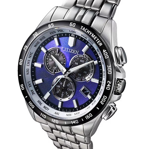 限定品 送料無料★CITIZEN シチズンコレクション CB5874-81L UNITE with BLUE エコドライブ 電波時計 ソーラー電波 クロノグラフ 腕時計