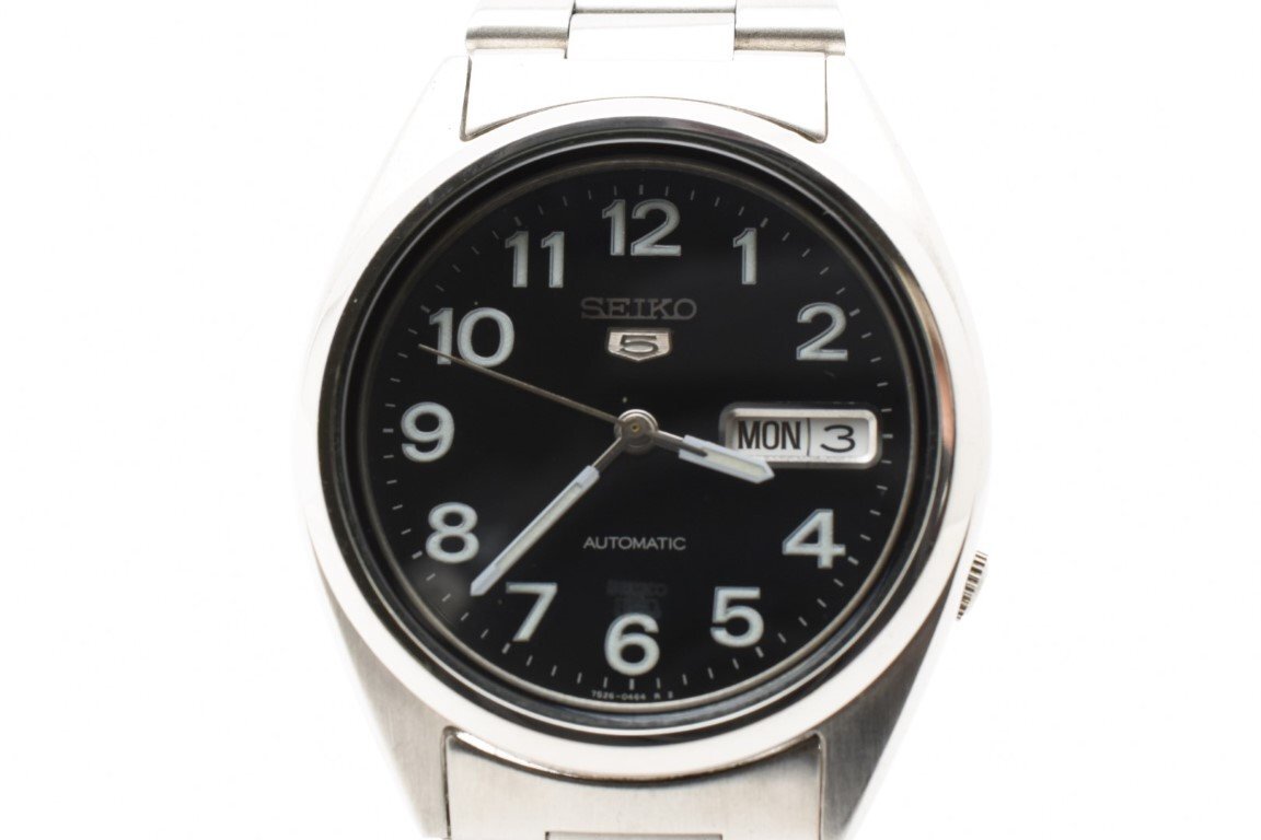 SEIKO 5 自動巻き 7S26-3180 黒文字盤 デイデイト Yahoo!オークション -「7s26-3180」の落札相場・落札価格