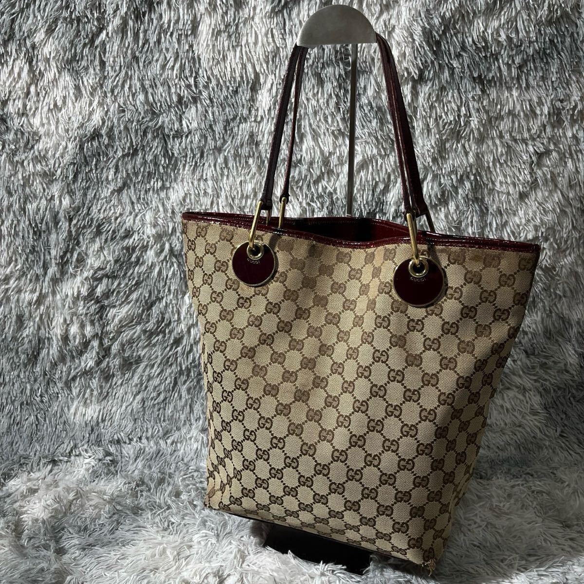 GUCCI ハンドバッグ GG柄 GGキャンバス バケツ型 レザー ゴールド金具 Yahoo!オークション -「グッチ バケツ型バッグ」の落札相場