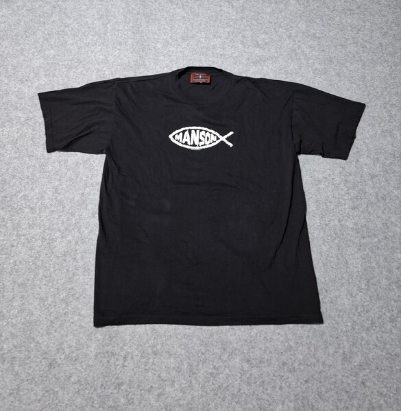 希少 90s マリリンマンソン バンドt Tシャツ XL 1997 MARILYN MANSON 1997 FISH LOGO FITS