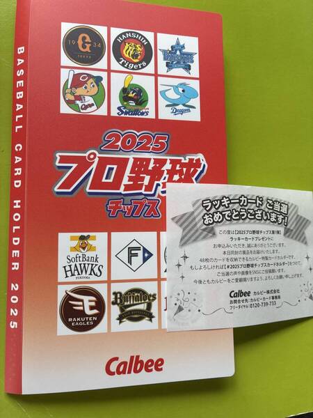 【新品】カードホルダー 2025年 ラッキーカード 当選品 引換 カルビー プロ野球チップス 非売品 当選用紙付き 阪神 巨人 広島 送料無料
