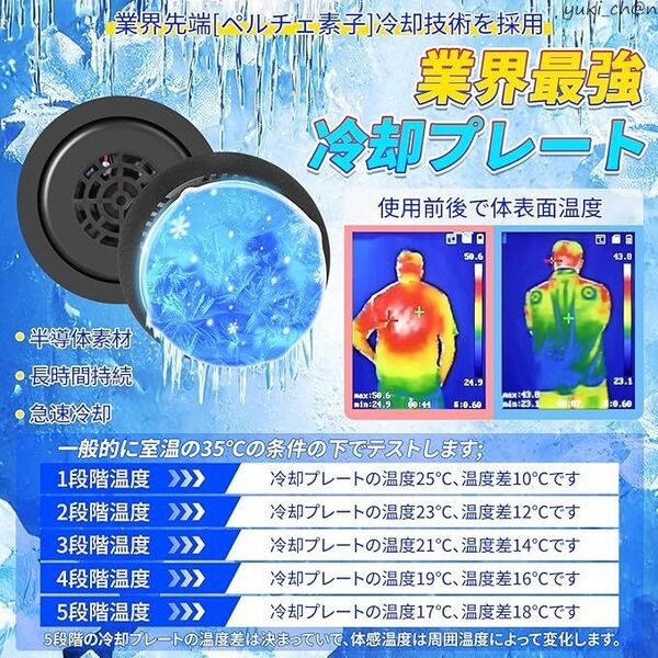 空調作業服 冷却プレート&ファン付き 最大-18℃瞬間冷却 20000mAh大容量 冷却ベスト シルバー サイズLL 節電