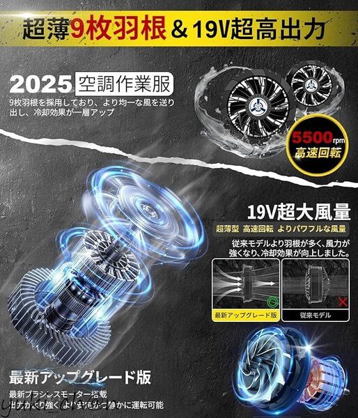 空調作業服 半袖 作業ジャケット・コート 30000mAhバッテリー付き 超高出力 超長連続使用時間 ホワイト サイズXL 節電