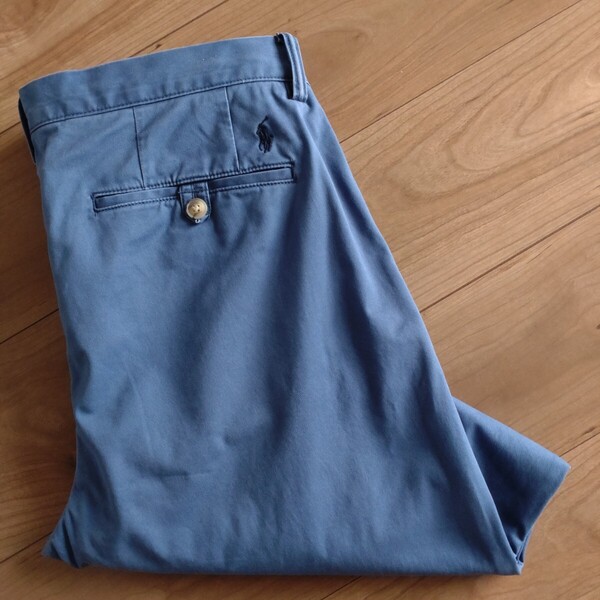 POLO RALPH LAUREN ツイルパンツ/チノ/古着/青系/実寸W35L32【L4717】