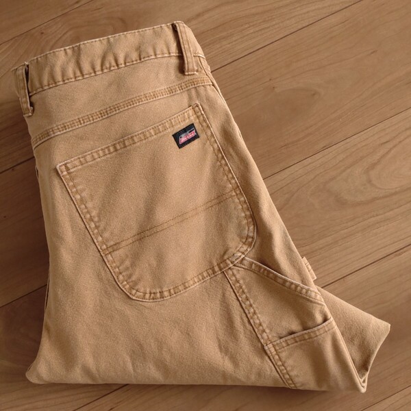 Dickies ダック/ペインターパンツ/キャメル/古着/実寸W36L32【D1341】