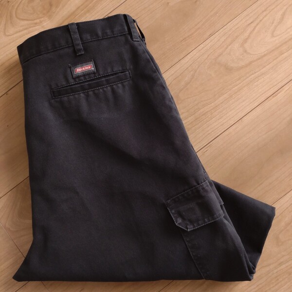 Dickies カーゴパンツ/チノ/3038BK/黒/古着/実寸W38L32【D1343】