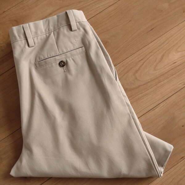 DOCKERS チノスラックスパンツ/2タック/古着/実寸W34L31/裾直有【L4788】