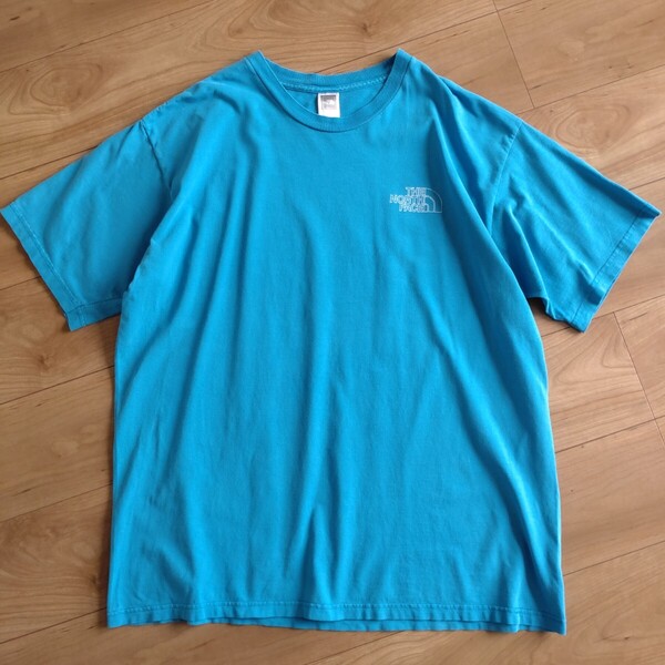 THE NORTH FACE 半袖TEE/水色/古着/MEN'S XL【J860】
