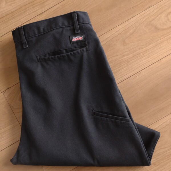 Dickies ワークパンツ/チノ/6388BK/古着/実寸W36L30/裾直有【D1371】
