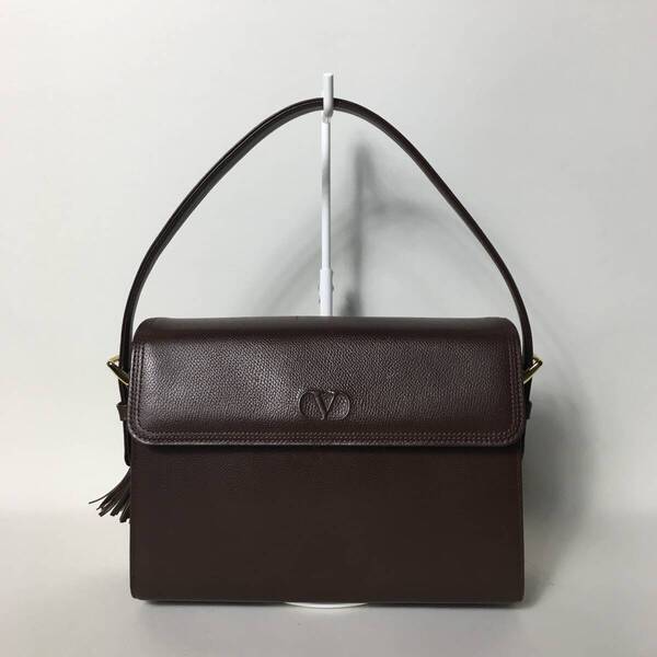 76B92|美品|ヴァレンティノガラヴァーニ ハンドバッグ レザー ブラウン