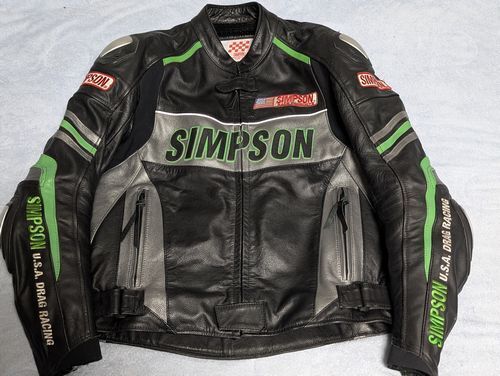 シンプソン レザージャケット SLJ-6111 Mサイズ 緑 Green グリーン SIMPSON 牛革 本革