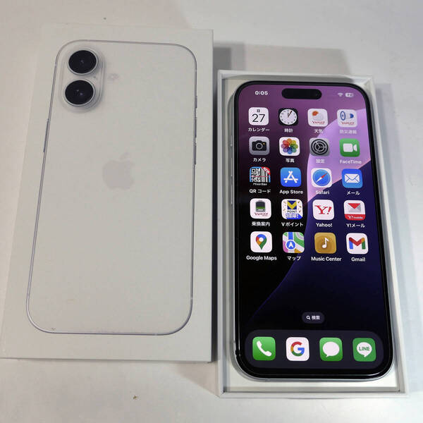 【極上品】iPhone 16 128GB★ホワイト★バッテリー100%★AppleCare+盗難・紛失保証付★未使用付属品一式★高速充電器付+おまけ多数