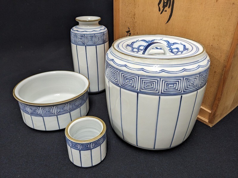 S678 皆具 『桶側 皆具』『鈴木康月造』 共箱 茶道具