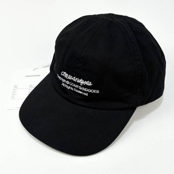 新品未使用 COMESANDGOES / カムズアンドゴーズ 25SS COMES CAP 27240-A / ロゴ刺繍 コットンツイル 6パネルキャップ ブラック SSM5479