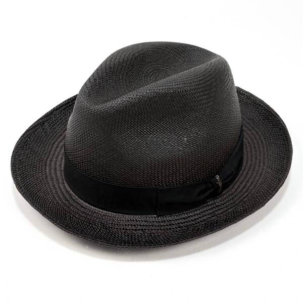 新品 Borsalino ボルサリーノ パナマ キート ミディアムブリム 140228 7111 60cm ブラック QUITO パナマハット 麦わら帽子 SSM5168