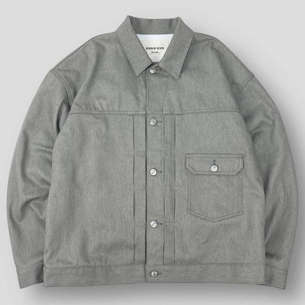 極美品 SEVEN BY SEVEN セブンバイセブン 25SS 1ST TYPE COTTON PIQUE JACKET - Unstained organic cotton 800-5125031 M グレー SSM5667