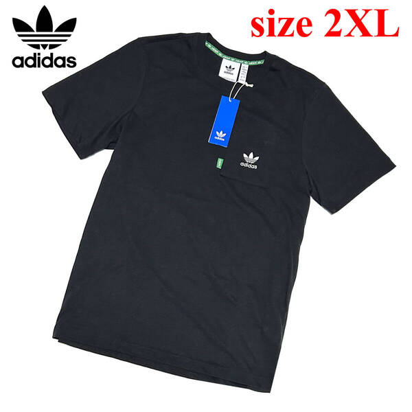 新品 2XLサイズ アディダスオリジナルス エッセンシャルズ+ ヘンプ ポケット ティー HR8623 EUG41 Tシャツ 半袖 ショートスリーブ ブラック