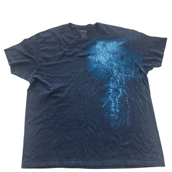 2XL APT.9 Tシャツ ビッグサイズ 半袖 風景 トップス ユニセックス メンズ USA古着 表面ロゴ ロック