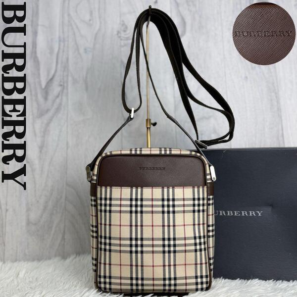 人気 保存箱付 BURBERRY バーバリー ノバチェック ショルダーバッグ