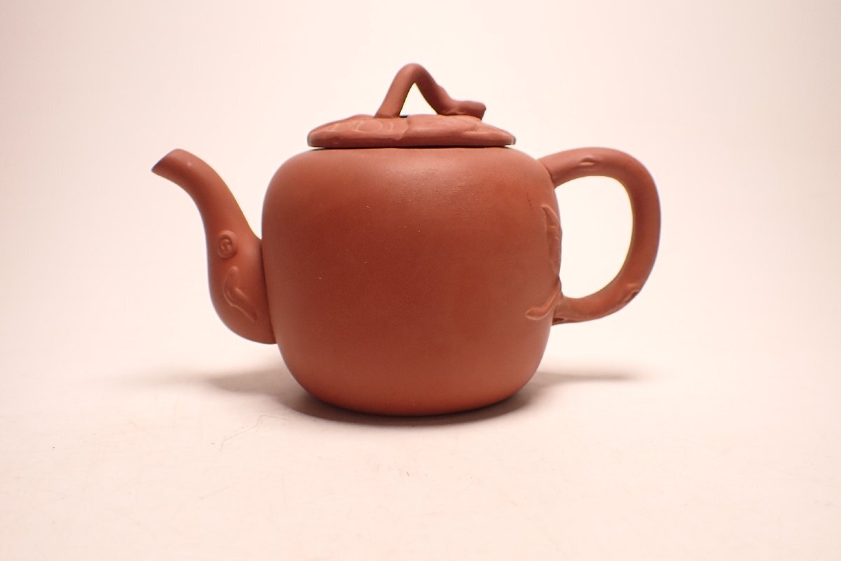 紫砂壷 煎茶道具 朱泥急須 茶道具 時代物 茶器 古陶芸 在銘 箱付