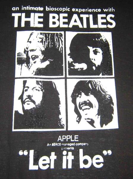 The Beatles ビートルズ Let it be Tシャツ ◆ 黒地に白 M .L.XL .3Lの4サイズから選べます。