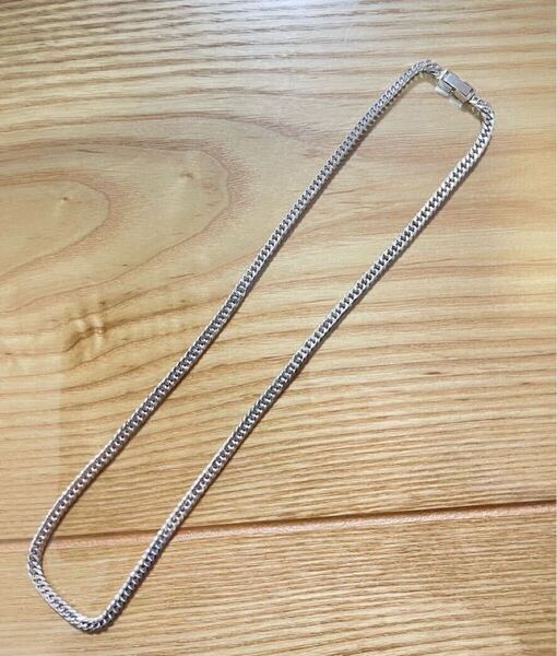 【美品】シルバー925 6面ダブル 喜平ネックレス 長さ約50cm 幅約4mm シルバー 喜平 ネックレス SILVER チェーン アクセサリー