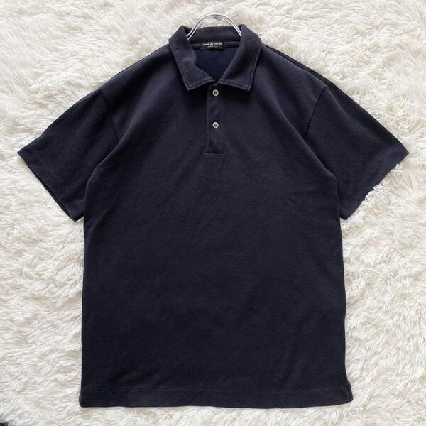 【AD1998・田中オム】COMME des GARCONS HOMME PLUS コムデギャルソンオムプリュス 半袖 ポロシャツ ネイビー 紺色 メンズ Mサイズ相当