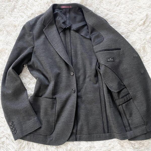 【希少XLサイズ × 極美品】PS Paul Smith ピーエス ポールスミス ジャージー風 テーラードジャケット カジュアル ビジネス グレー 柄入り
