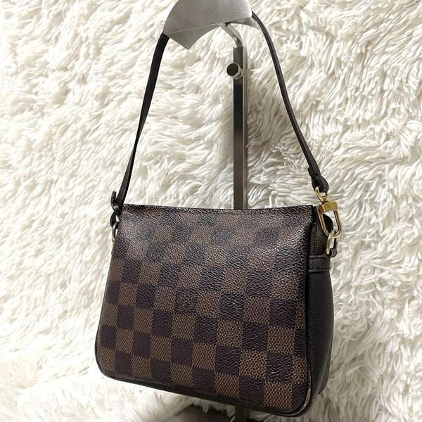 送料無料! LOUIS VUITTON ルイヴィトン ダミエ トゥルース メイクアップ アクセサリーポーチ ハンドバッグ トートバッグ PVCレザー N51982
