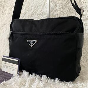 【近現行】Gカード付き PRADA プラダ ショルダーバッグ カメラバッグ クロスボディ テスートナイロン ブラック 黒 近年モデル BT0166