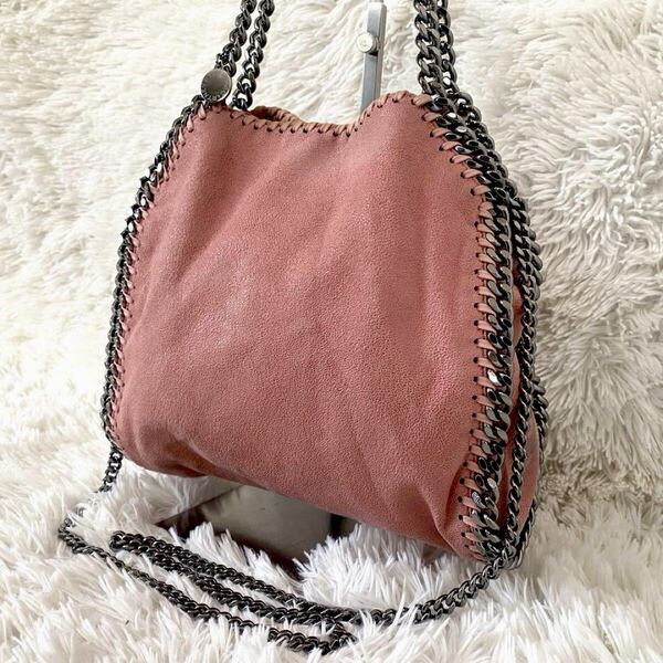 【良品】Stella McCartney ステラマッカートニー ファラベラ 2way ショルダーバッグ 斜め掛け ハンドバッグ トートバッグ ピンク シルバー