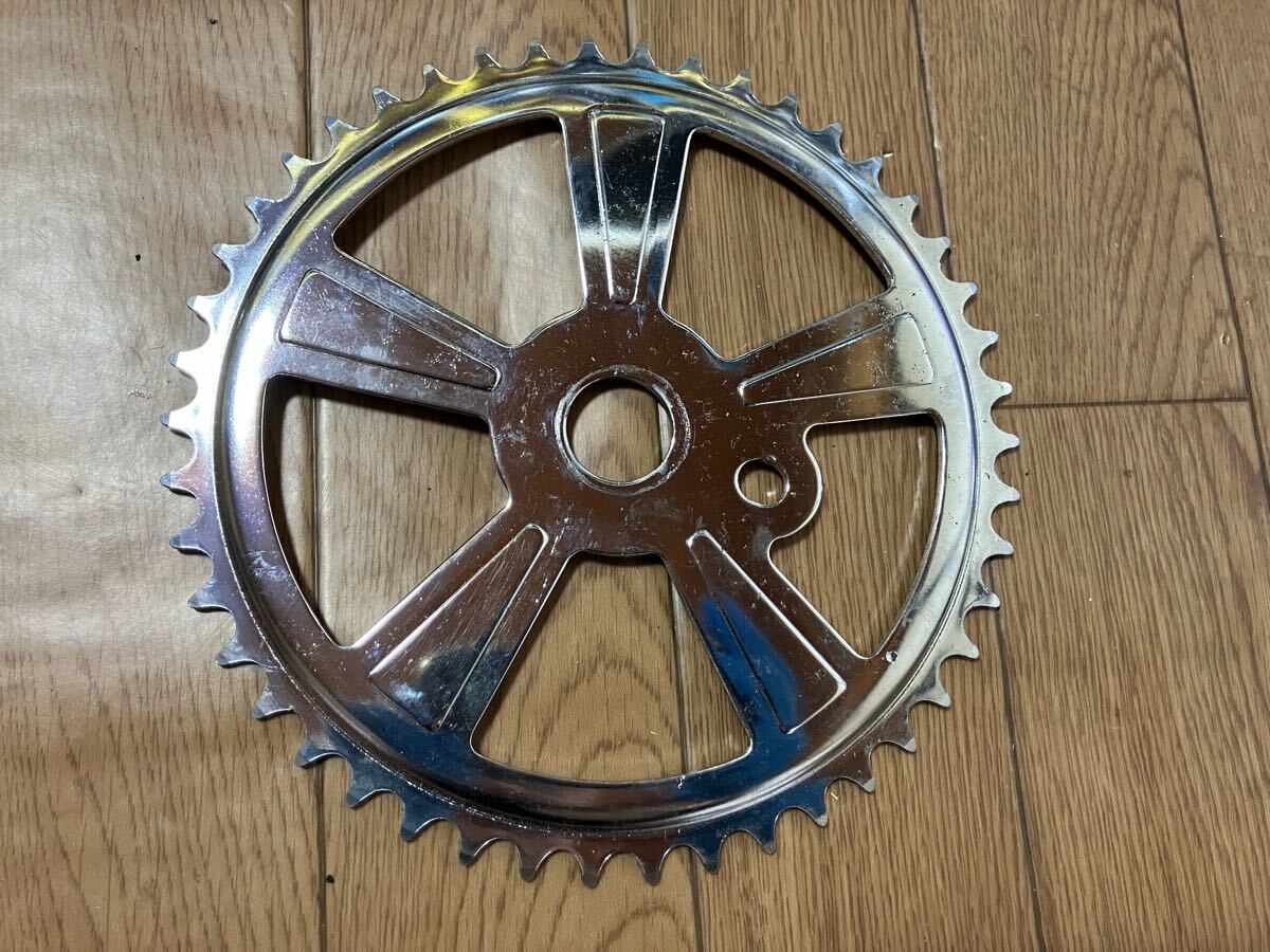 クロスチェーンリング シルバー アルミ old bmx SUGINO
