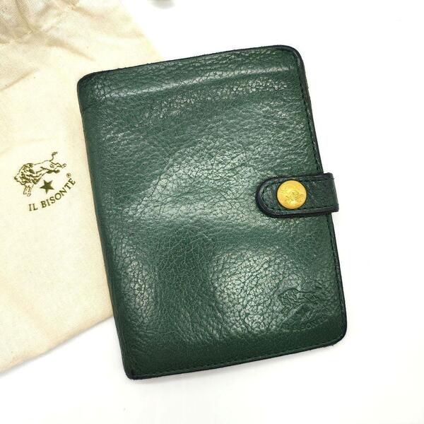 IL BISONTE イルビゾンテ 二つ折り財布 グリーン 手帳型