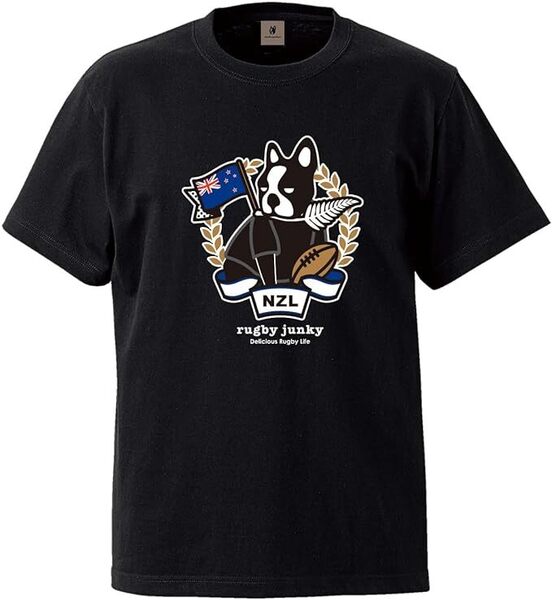 ★ラグビー ジャンキー S 半袖 ドライ Tシャツ ニュージーランド オールブラックス クラウディオパンディアーニ ブラック ワールドカップ
