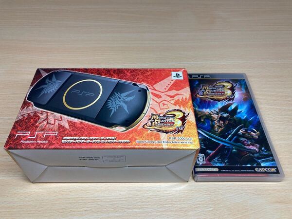 美品 PSP3000ハンターズモデル すぐ遊べるセット 付属品あり SONY ソニー プレイステーションポータブル