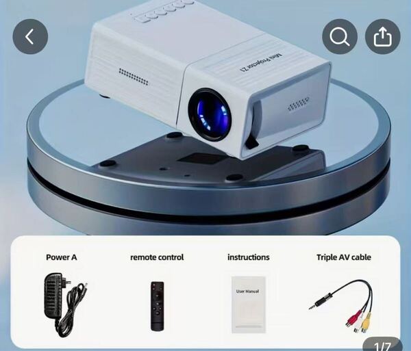 HDミニLCDプロジェクター、家庭用シアター&アウトドアキャンプ用、リモコン操作、USB AV&SDカード互換、4:3アスペクト比