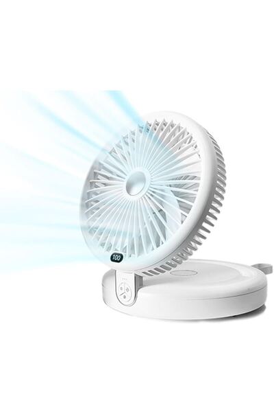 サーキュレーター 扇風機 DCモーター 静音 強力送風 5000mA大容量 折りたたみ式 LEDライト機能付き LED3調節可能 卓上扇風機 左右首振り