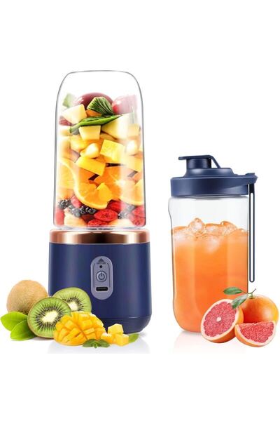 ジューサー ミキサー 小型 コードレス 果物 野菜 ジュース 離乳食用 栄養補充 一台多役 22000回/分高速回転 ブルー)