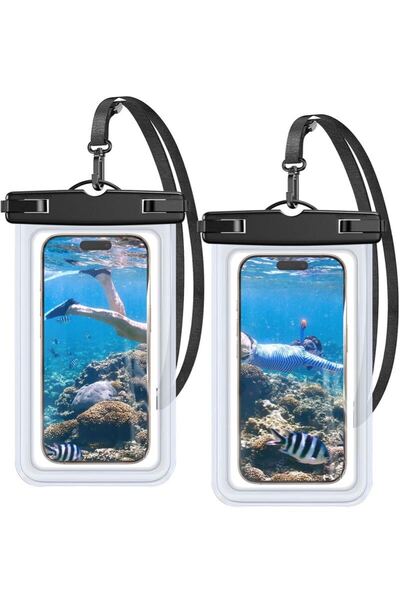 スマホ 防水ケース 海 【2枚セット&熱圧技術】スマホケース IPX8認定 水中・水上で操作できる 良いタッチ感度 指紋認証/顔認証クリア2枚)